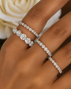 Luxury 925 <b>Sterling</b> <b>Silver</b> Moissanite Diamond Eternity Band – Stackable Wedding <b>Rings</b> <b>Set</b> for Women, Custom Jewelry Wholesale - Product Image 2