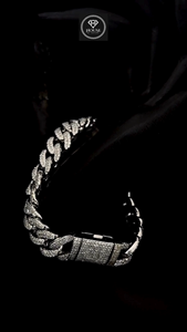 Bracelet maille cubaine Iced Out plaqué rhodium avec moissanite taille brillant rond, style hip-hop, unisexe, pour usage quotidien - Product Image 3