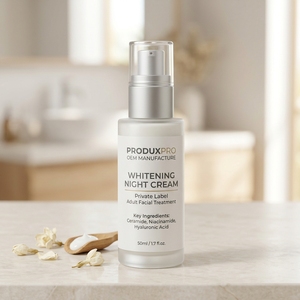 Crema Facial Nocturna Blanqueadora ProduxPro OEM con Ceramida, Niacinamida y Ácido Hialurónico - Marca Privada para Adultos - Product Image 2