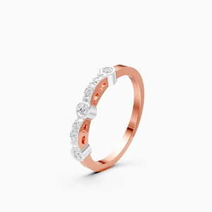 Bague sertie de diamants en pavé avec 0,12 carat de diamants de laboratoire en or rose 9K, or blanc, or jaune - Product Image 3