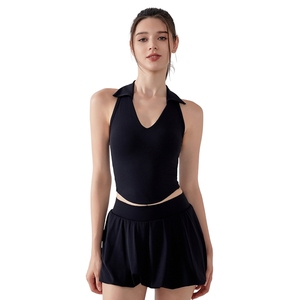 Premium Women's Fitness Sleeveless <b>Top</b> & <b>Bubble</b> Skirt Set | Valeria Collection Wholesale Coordinated Activewear - Product Image 2