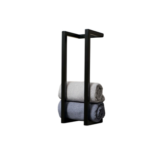 Porte-serviettes populaire en métal doré avec poteau cylindrique et base en marbre pour la maison, les hôtels, les salles de bain, supports et étagères de rangement - Product Image 3