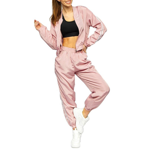 Conjunto Deportivo para Mujer con Bloques de Color, Cierre Frontal con Cremallera, Estilo Deportivo, Corte Regular, Bolsillos Laterales, Poliéster Transpirable - Product Image 3
