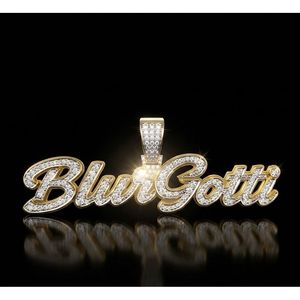 Custom Cursive BlurGotti <b>Name</b> Pendant VVS Moissanite Iced 925 Silver Plated Classic Style for Anniversaries Chic Charming Charms - Product Image 4