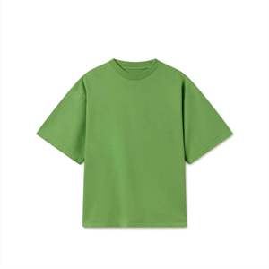 T-shirt en toile vert unisexe surdimensionné à col rond et manches courtes, uni, écologique, respirant, style hip-hop pour hommes et femmes - Product Image 1