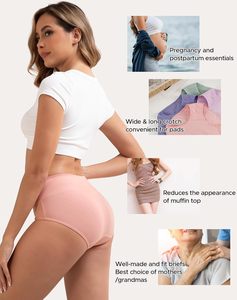 Ropa Interior Femenina de Cintura Alta, Algodón y Elastano, Transpirable, de Secado Rápido, Ecológica, para Uso Diario, con Lazo Decorativo y Logotipo Personalizado - Product Image 4