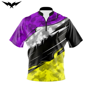 Custom Short Sleeve Moisture-Wicking Printed <b>Bowling</b> Jersey Sublimation Half-Zip Polyester Team Logo Custom Logo Team Men's - Product Image 3