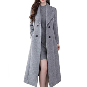 Lady Womens <b>Coat</b> Fashion Long Length Warm Winter Outerwear Jacket Elegant Ladies <b>Coat</b> Long Sleeve Button Front Tailored - Product Image 1