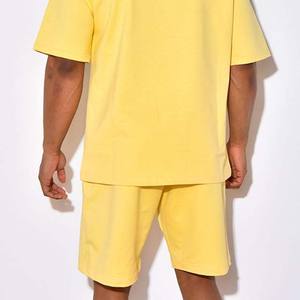 Ensembles deux pièces vintage délavés à l'acide de haute qualité pour hommes - T-shirt à manches courtes et short, tenue d'été respirante en tissu éponge - Product Image 4