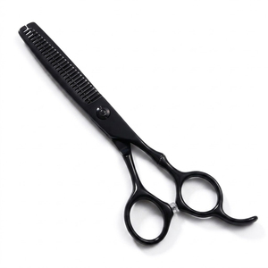 Ciseaux à effiler noirs en acier inoxydable, ciseaux de barbier à lame droite, outil de coupe de cheveux, ciseaux à cheveux - Product Image 2