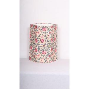 ถังขยะตกแต่งบ้านและสำนักงานแบบ DIY หุ้มด้วยผ้าฝ้าย 100% และกระดาษแข็งพิมพ์ลายดอกไม้ทำมือ - Product Image 1