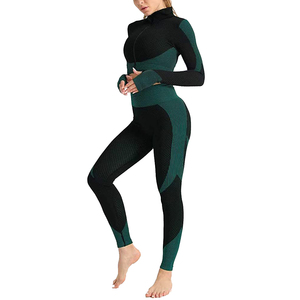 comfortable athletic clothing for fitness yoga and exercise sessions with <b>seamless</b> <b>leggings</b> activewear yoga set - Product Image 1