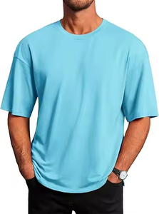 High Quality 100% Polyester Men's Oversized Short Sleeve T-Shirt with Front Custom Brand <b>Logo</b> Printing Summer - Product Image 6