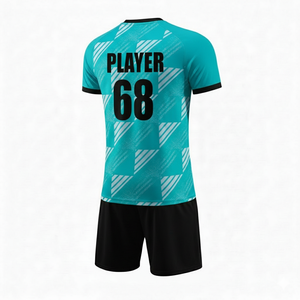 Ensemble de maillots de football personnalisés sublimés, col en V, manches courtes, nom de l'équipe, 68 % polyester respirant, uniforme unisexe adulte toutes saisons - Product Image 2