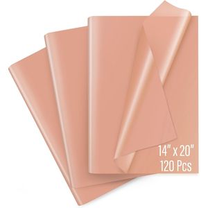 120 Fogli di Carta Velina Oro Rosa 14x20 Pollici, Carta da Regalo e Sacchetti per Confezioni Regalo Natalizie - Product Image 2