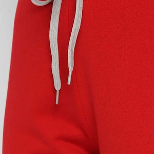 Conjunto Deportivo Rojo con Capucha para Mujer, Color Sólido, Manga Larga, Sudadera con Cordón, Pantalones Casuales, Transpirables, de Poliéster, para Otoño - Product Image 3