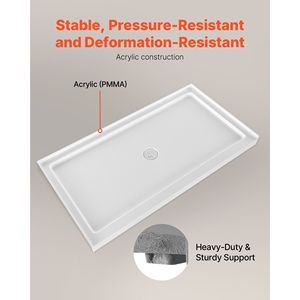 Piatto Doccia Rettangolare in Acrilico PVC Bianco 152x81 cm con Soglia Singola e Funzione Antiscivolo per Uso Interno - Product Image 4