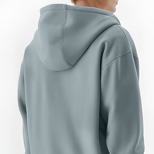 Sudadera con capucha y cremallera de gran tamaño para hombre, estilo urbano, de algodón grueso, para invierno - Product Image 2