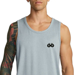 Wholesale Solid Color Fitness Wear <b>Men</b> Gym <b>Singlet</b> Custom Logo Deign Breathable <b>Men</b> Gym <b>Singlet</b> <b>For</b> Online Sale - Product Image 5