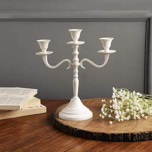 Elegant Wholesale White Metal Candle Holder 5 Arm Creative Candle <b>Jar</b> <b>Decorative</b> Candle Stand for Party Wedding Home At Low Cost - Product Image 3