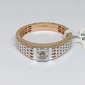 Anillo de Diamante Natural Ligero y Elegante para Hombre, Oro Blanco/Amarillo de 14K, Estilo Vintage, Corte Brillante, Certificado IGI, 0.17ct, Rodio - Product Image 4