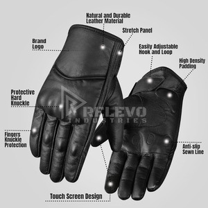 Gants de moto de haute qualité, logo personnalisé, gants de moto respirants pour l'été, en cuir de vachette. - Product Image 5