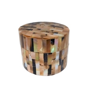 Best Seller mosaic shell inlay round decorative storage <b>box</b> luxury handmade organizer modern home decor gift item - Product Image 1