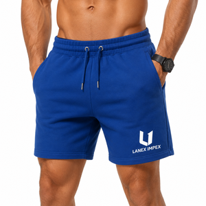 OEM Custom <b>Men's</b> Fleece <b>Shorts</b> Soft Cotton Terry <b>Lounge</b> <b>Shorts</b> Elastic Waist Jogger <b>Shorts</b> for Gym Fitness Casual and Streetwear - Product Image 1
