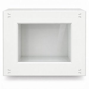 Gabinete de pared con puerta de vidrio de 15 x 12 pulgadas, blanco, estilo Shaker, hecho a medida, RTA, directo de fábrica en Vietnam - Product Image 1