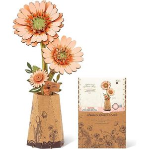 Puzzle 3D in Legno per Adulti - Kit Modello Fai-da-Te Gerbera Daisy, Set di Costruzioni in Legno di Bambù per Creatività e Relax - Product Image 1