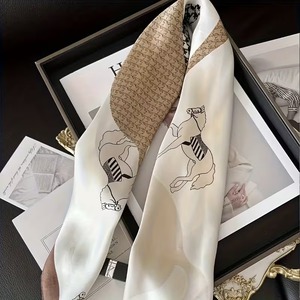 Écharpe en soie jacquard thermique de luxe pour l'hiver, 100% soie, motif géométrique personnalisé, longue et chaude - Product Image 4