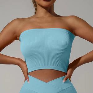 Soutien-gorge de sport sans bretelles et sans dos pour femme, personnalisé, vente en gros, haute élasticité, sans manches, pour yoga et fitness - Product Image 2