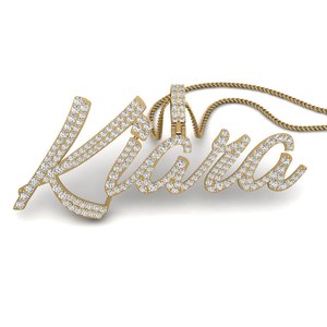Colgante con Letra de Diseño Elegante y de Calidad Premium, Chapado en Plata con Moissanita, Estilo Hip Hop, Joyería Unisex para Regalo - Product Image 2