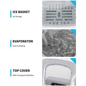 Machine à glaçons automatique portable avec écran LCD, 9 glaçons prêts en 6 minutes, capacité de 26 lb/jour - Product Image 5