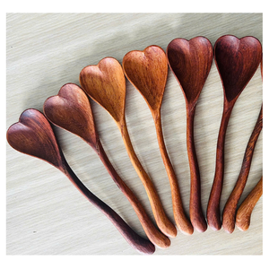 Mini cuillère en bois d'acacia naturel, petite cuillère à thé, ustensiles de cuisine en gros, écologiques, approvisionnement direct en vrac - Product Image 1