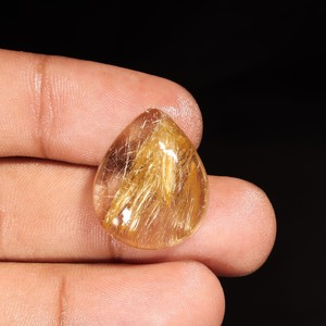 Piedra Preciosa de Cuarzo Rutilado Natural en Forma de Pera, Cuarzo Rutilado Dorado Suelto de 2.00 Ct, Certificado por Terceros, de Rajasthan, para Joyería - Product Image 2