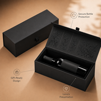 Boîte cadeau de luxe rigide pour vin avec logo personnalisé, insert de protection, emballage en carton de qualité supérieure en forme de livre pour bouteille de vin
