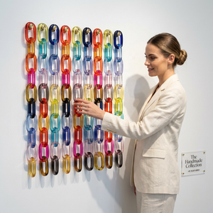 Escultura de Pared de Resina Hecha a Mano, Forma Irregular, Patrón de Espiral, Multicolor, Decoración Artística, Pieza de Moda, Coleccionable - Product Image 1