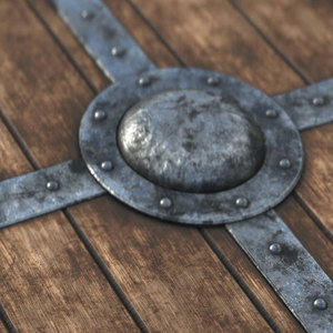 Bouclier en bois de l'ère viking, design nordique rond, fabriqué à la main pour les événements historiques et la présentation aux collectionneurs - Product Image 4