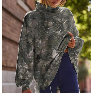 เสื้อสเวตเชิ้ตแขนยาวคอเต่ามีโลโก้ด้านหน้า ระบายอากาศได้ดี สวมใส่สบาย มีกระเป๋า เหมาะสำหรับผู้หญิง สไตล์ลำลอง น้ำหนักเบา - Product Image 3