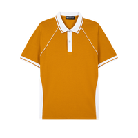 Polo piqué à manches courtes de haute qualité pour homme, logo personnalisable, séchage rapide, contraste de couleurs, col et poignets côtelés.