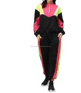 New Style Trainings anzug für Frauen Custom Laabha Black & Pink Colour blocked Trainings anzug
