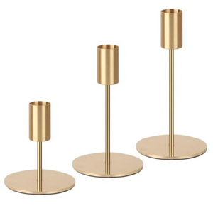 New Style <b>Brass</b> <b>Candlestick</b> Holder Set Of 3 Taper Candle Holders For Home Wedding Christmas Tabletop Lighting Decoration - Product Image 1