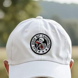 Parches Bordados con Diseño de Esqueleto Divertido 'Dead Inside But Patch' para Amantes del Café, para Mochilas, Gorras, Chaquetas - Product Image 3