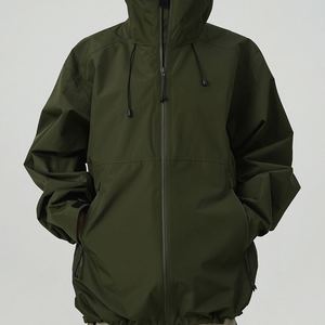 Men's Winter Thick Zipper Canvas Windbreaker <b>Jacket</b> Waterproof & Breathable Hooded <b>Pattern</b> for Cycling Running OEM Service - Product Image 5