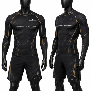 Men's MMA <b>Compression</b> <b>Shirts</b> Tops Fight Kit Sublimation Printed Spandex/Polyester Seamless Quick Dry Stretch Slim Athletic Wear - Product Image 3