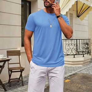 เสื้อยืดผู้ชายแขนสั้นคอกลม เสื้อยืดลำลองคลาสสิก เสื้อยืดพื้นฐาน เนื้อผ้านุ่มสบาย ใส่ได้ทุกวัน ระบายอากาศได้ดี - Product Image 2