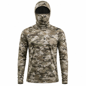 Sudadera con Capucha de Pesca de Manga Larga para Hombre, Camuflaje, Protección Anti-UV, Impresión por Sublimación, Spandex/Poliéster, Transpirable, UPF 50 - Product Image 1