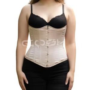 Corsé Moldeador de Cintura con Varillas de Acero, Color Rosa Rubor, Satinado, Estilo Streetwear, Hecho a Medida - Product Image 2