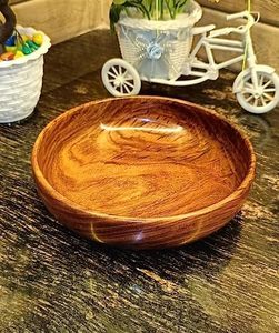 Bol en bois massif fait main, naturel, pour servir salades et fruits, vaisselle de cuisine et de table, vente en gros - Product Image 1